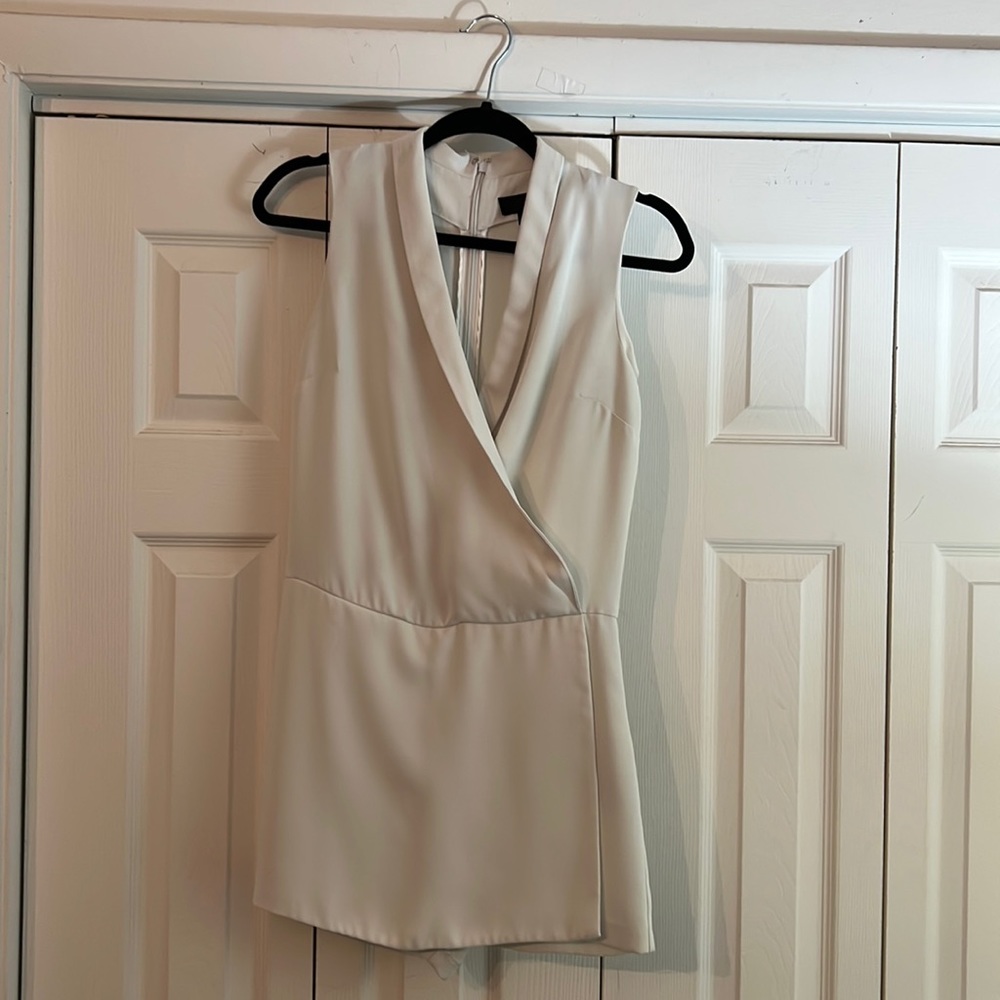 White tuxedo romper